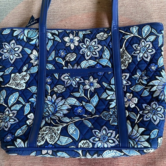 Vera Bradley Bohemian Quilted Floral Blue Tote Bag - Picture 6 of 11